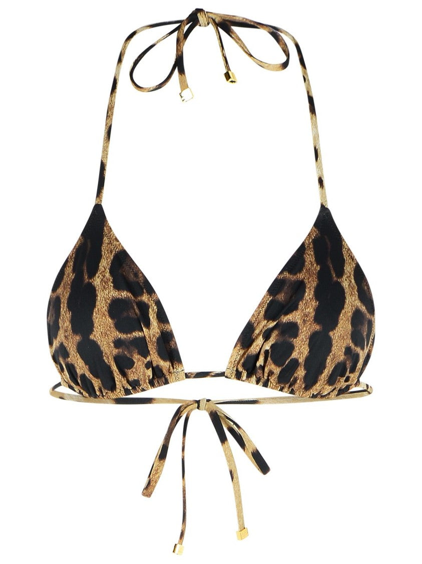Dolce & Gabbana Leopard Print Swimsuit In Polyamide Blend