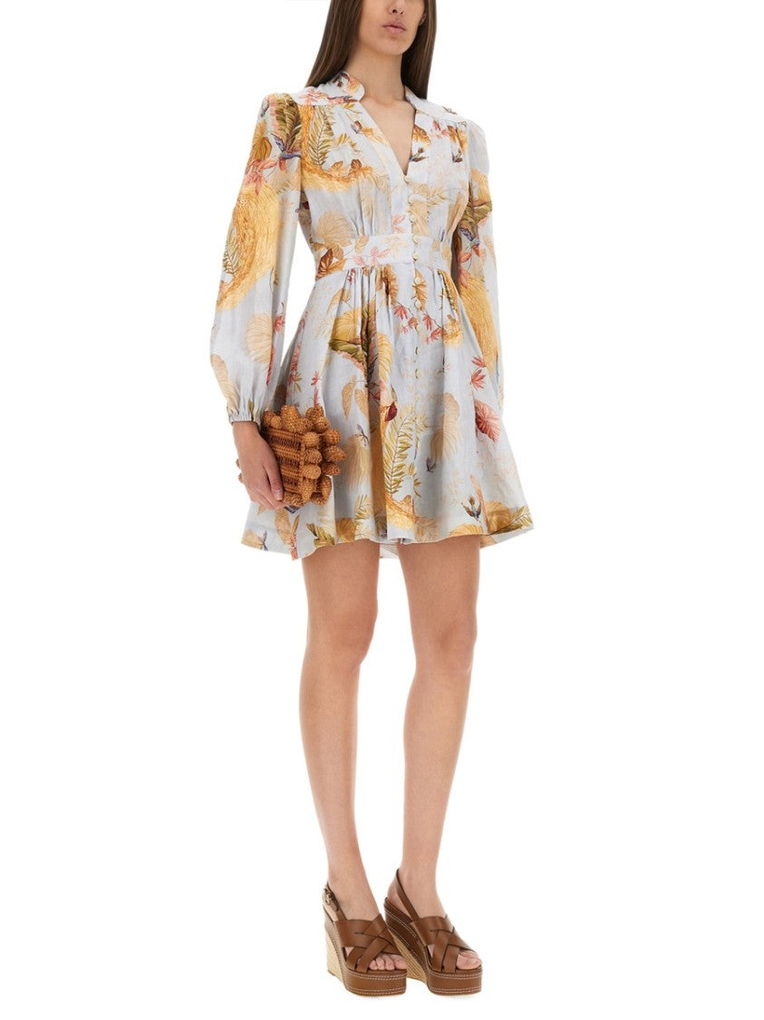 Zimmermann Ascension Floral Puffed Mini Dress