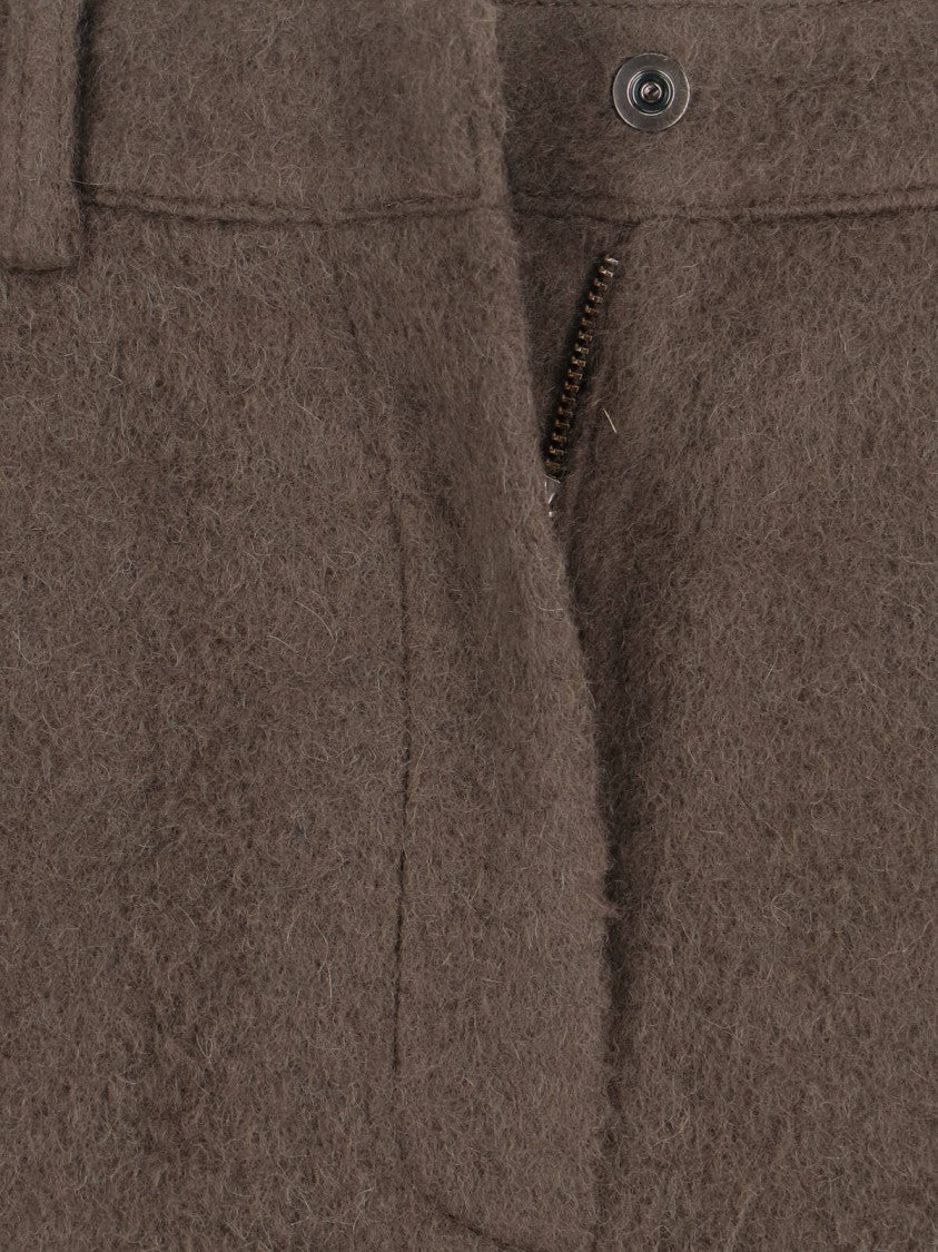 Low Classic Wool-Alpaca Pants – Brown