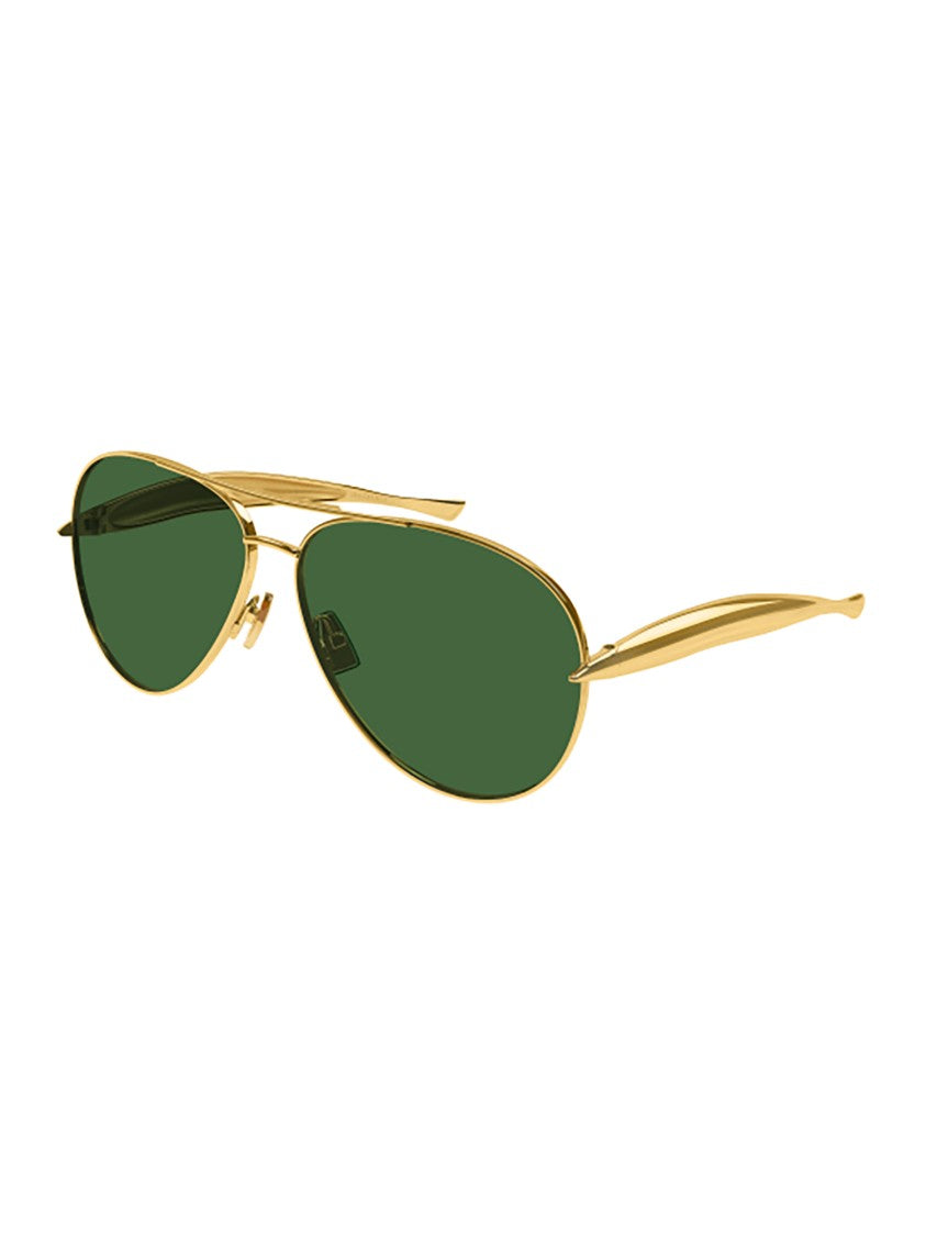 Bottega Veneta Metallic Aviator Sunglasses