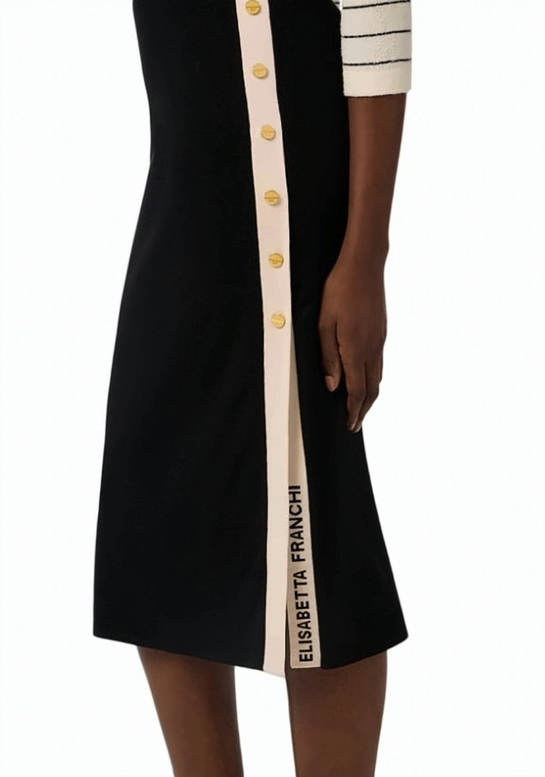 Elisabetta Franchi Knitted Viscose Band Midi Skirt