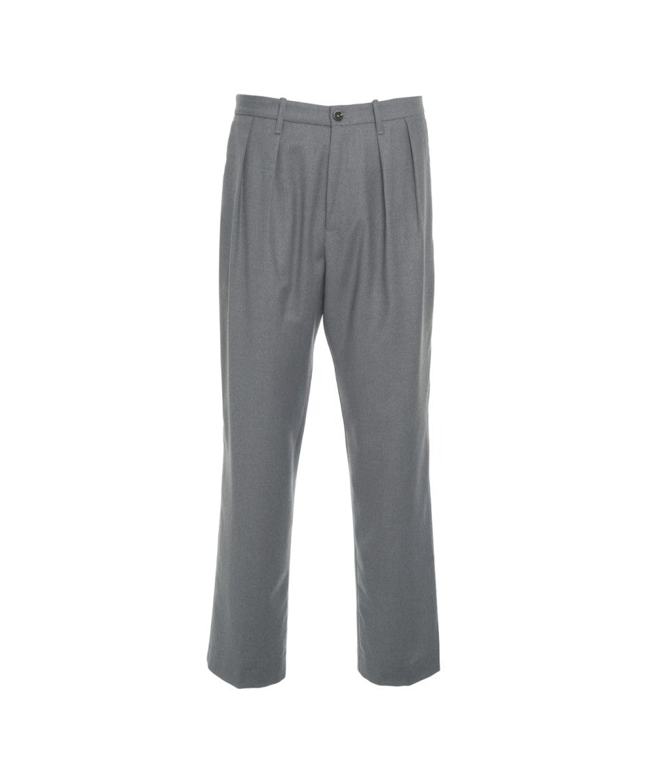 Nine In The Morning Pleated Trousers With Hidden Closure And Flap Pockets
