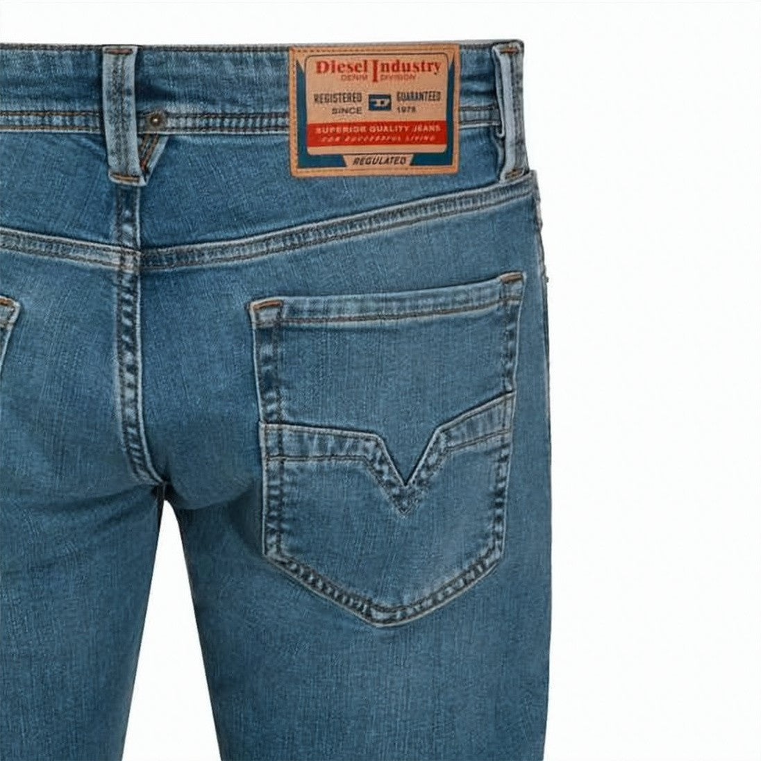 Diesel Regular-Fit Medium Wash Denim Jeans With Classic Details