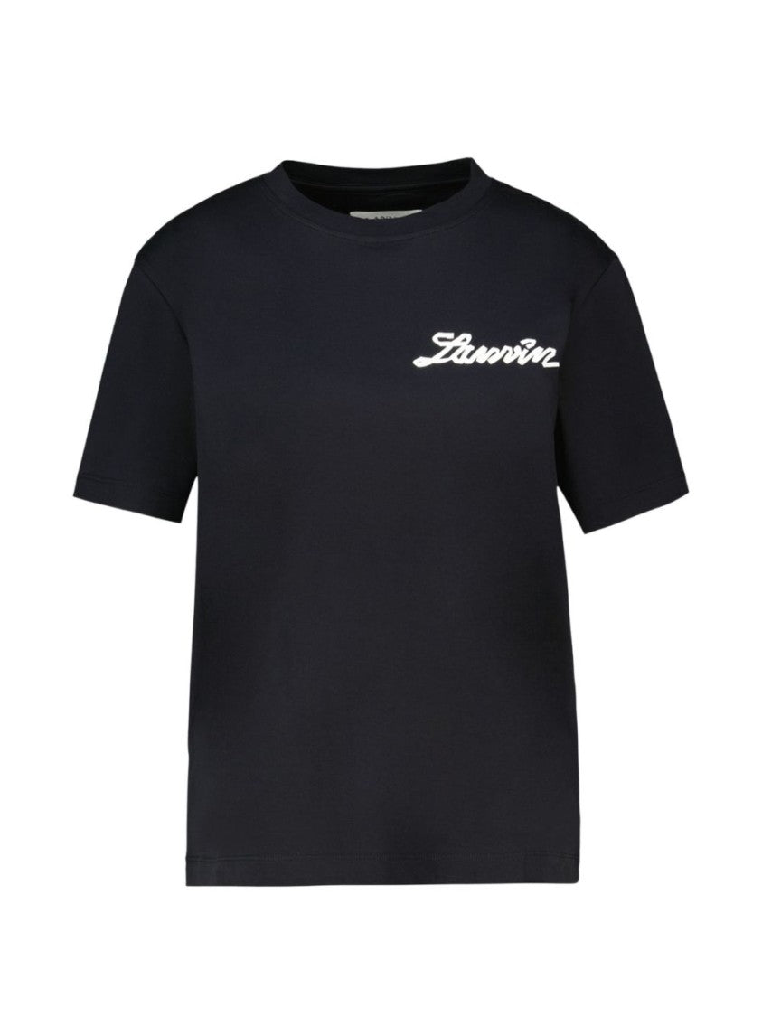 Lanvin Silk And Nylon Blend Short-Sleeve T-Shirt With Script Logo
