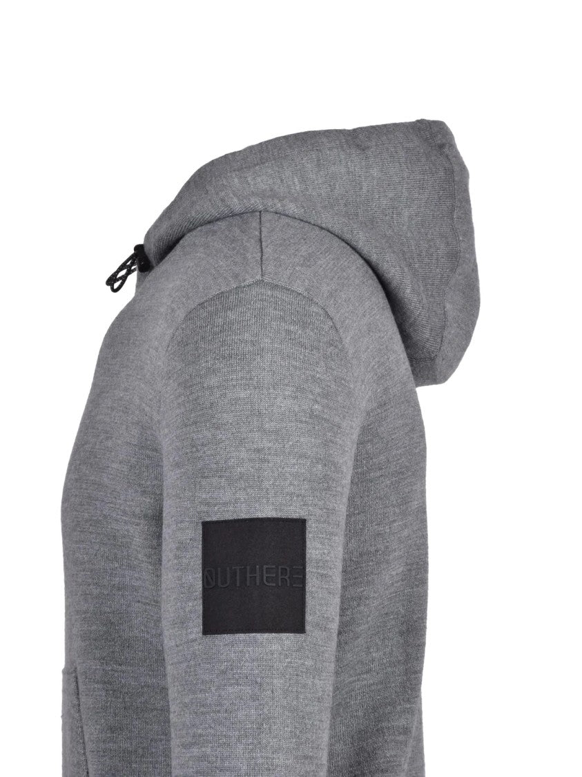 Outhere Grey Wool-Blend Hooded Sweatshirt