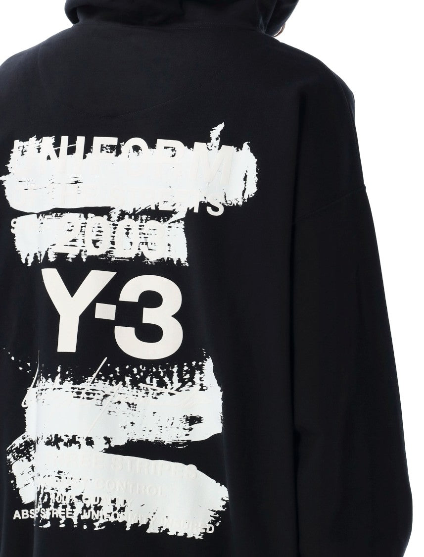 Y-3 Black Graphic Print Hoodie