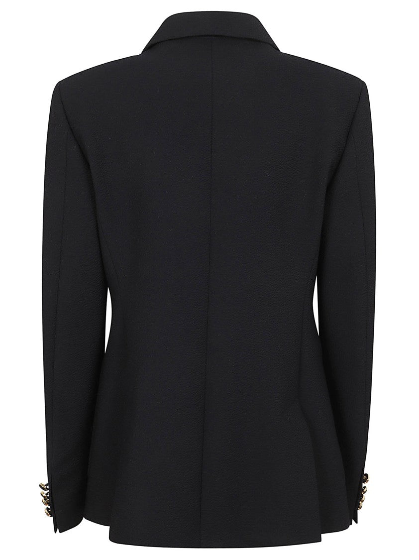 Max Mara Double-Breasted Fitted Blazer With Peak Lapel And Patch Pockets