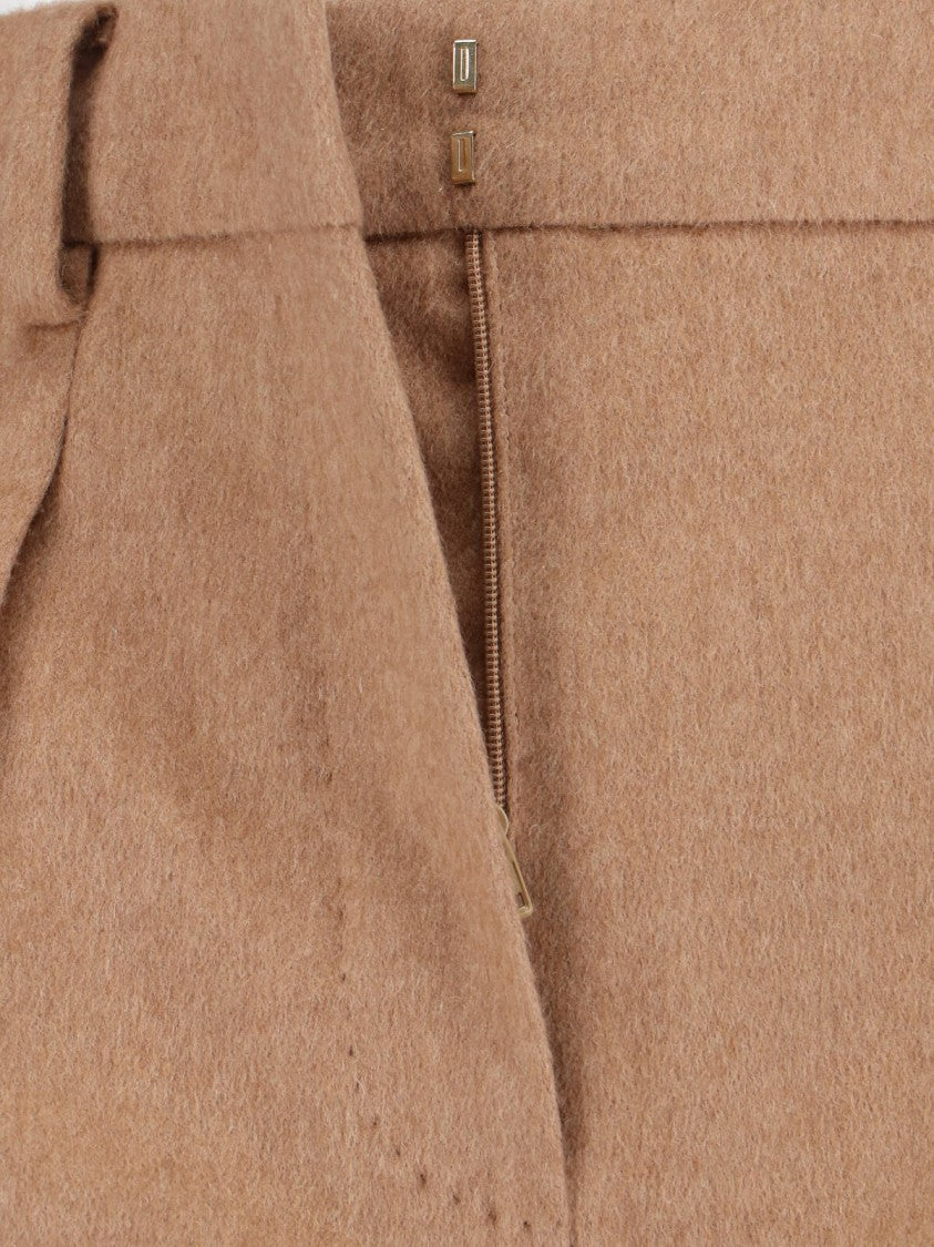 Max Mara Straight-Leg Brown Trousers With High Waist And Tailored Finish