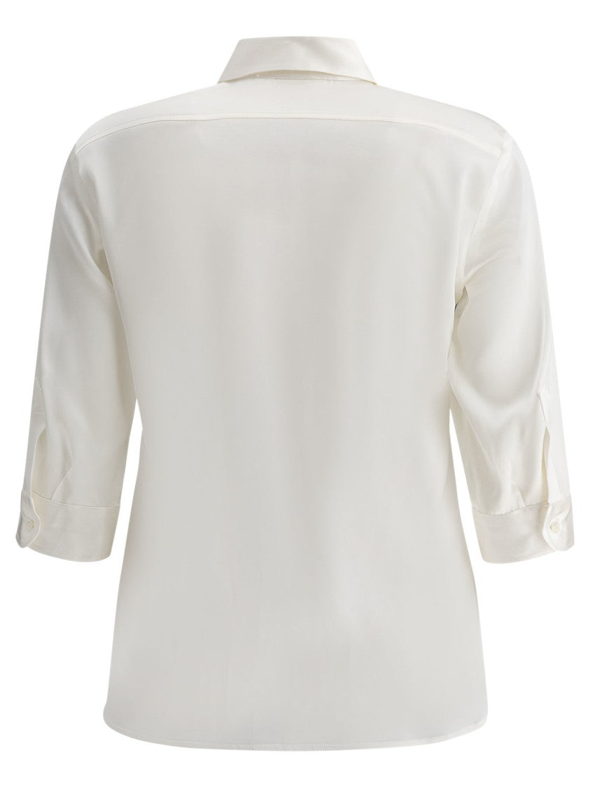 F.It Silk Blend Shirt With Classic Collar