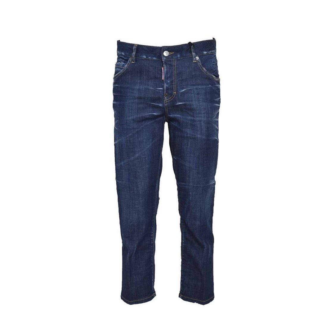 Dsquared2 Blue Mid-Rise Cropped Cool Girl Jeans