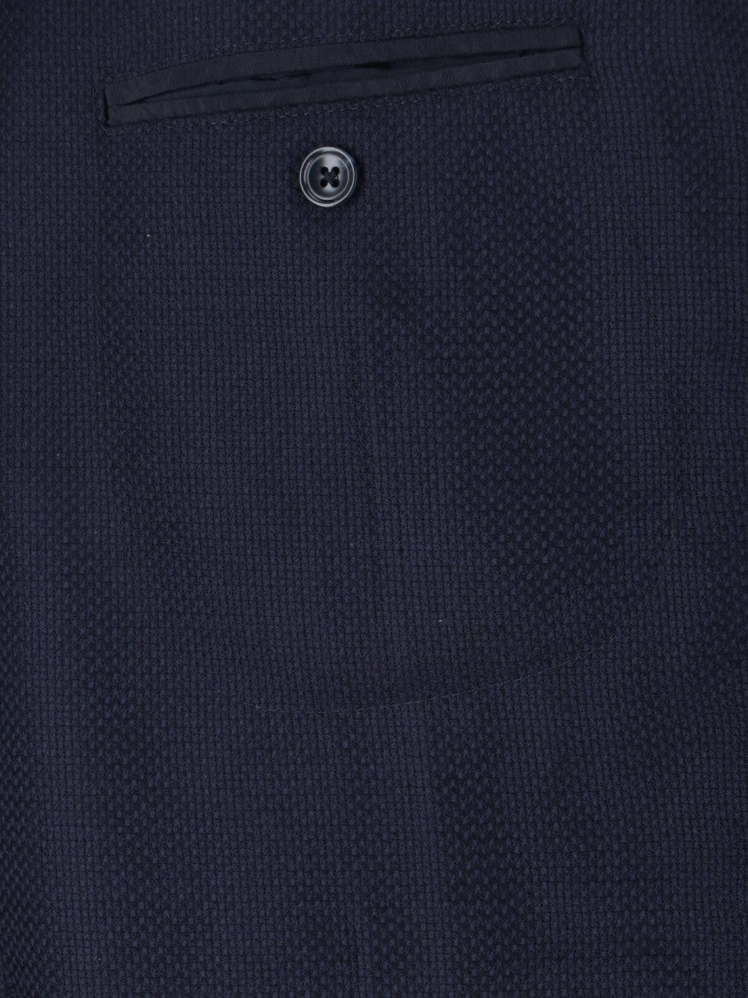 Tagliatore Navy Virgin Wool Single-Breasted Blazer