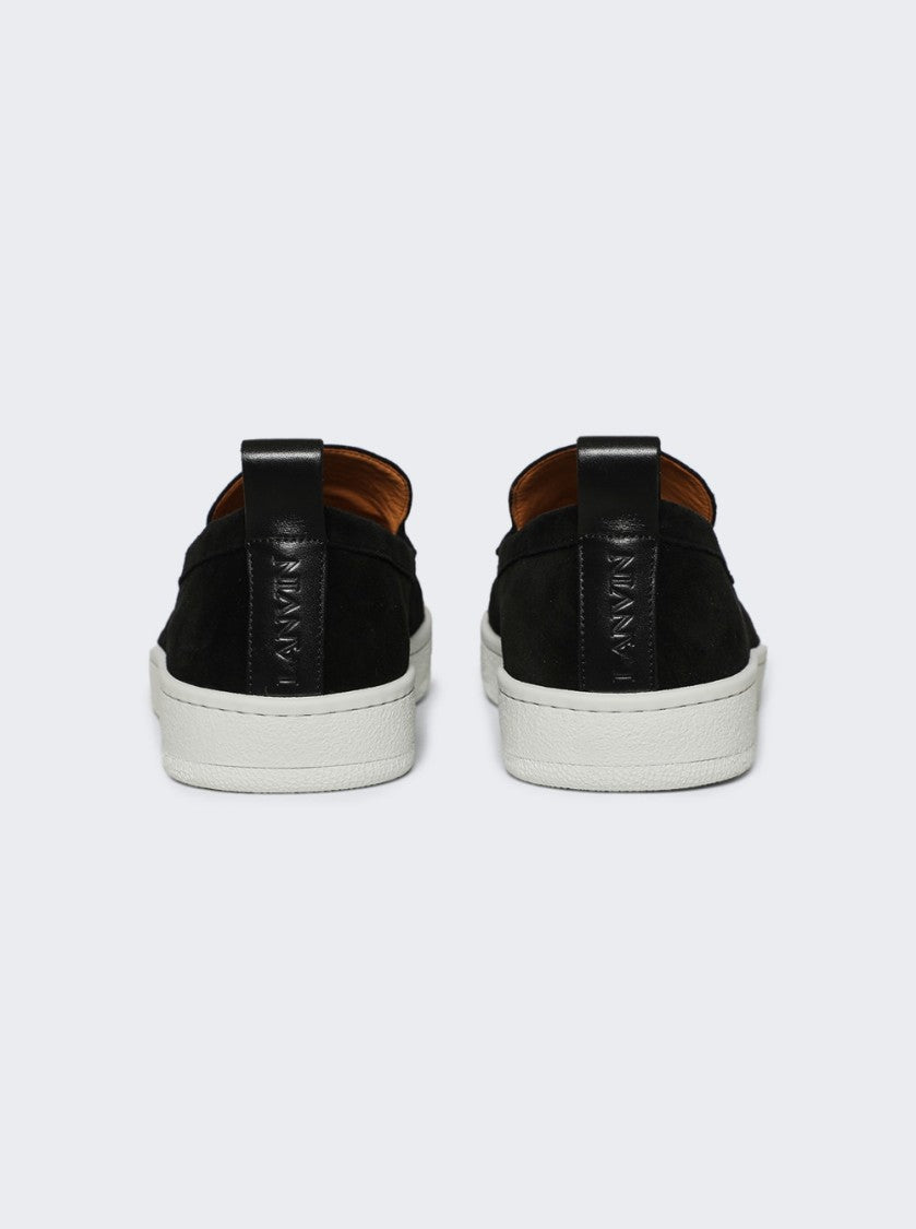 Lanvin Cruiser Suede Moccasins Black