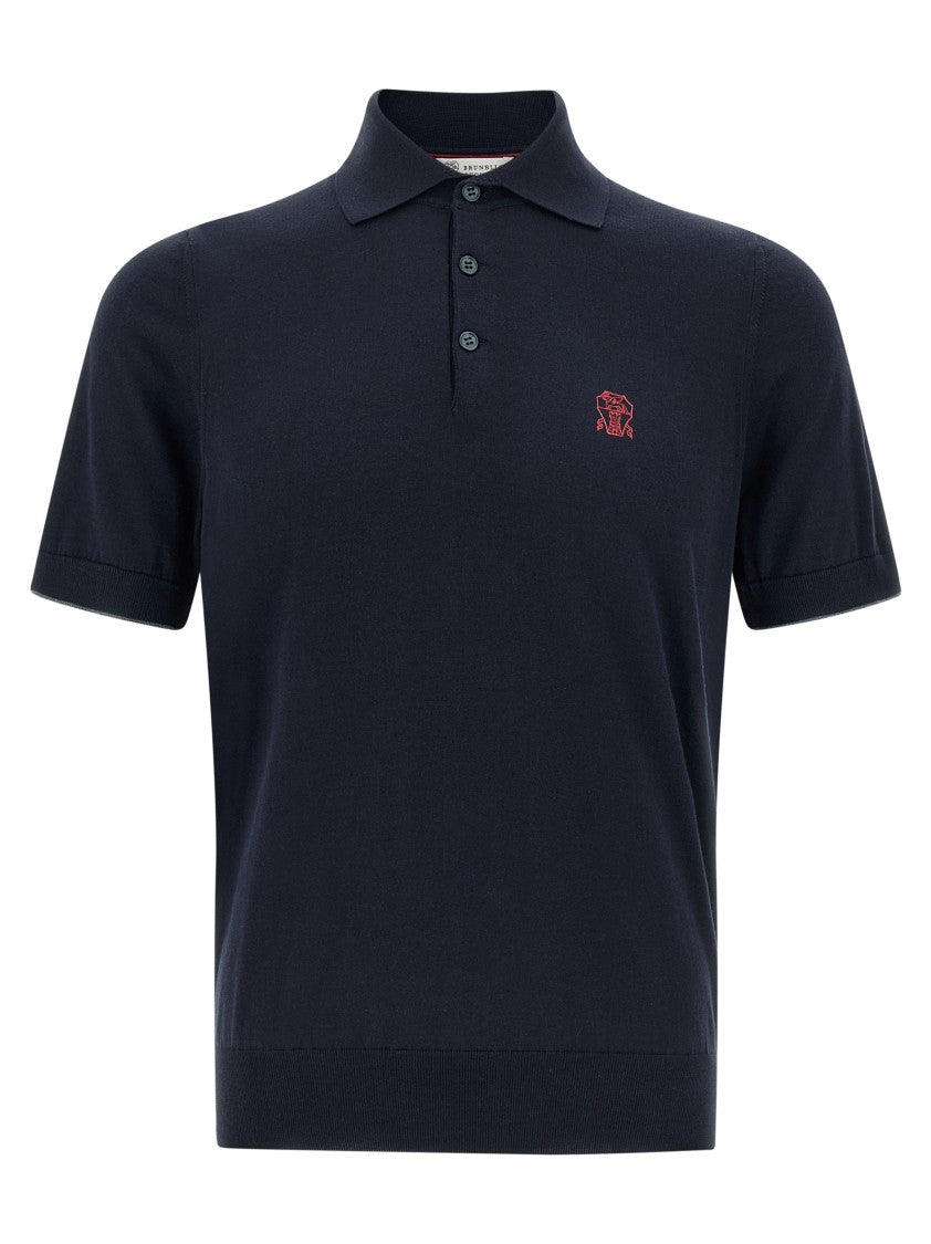 Brunello Cucinelli Logo Embroidery Polo Shirt