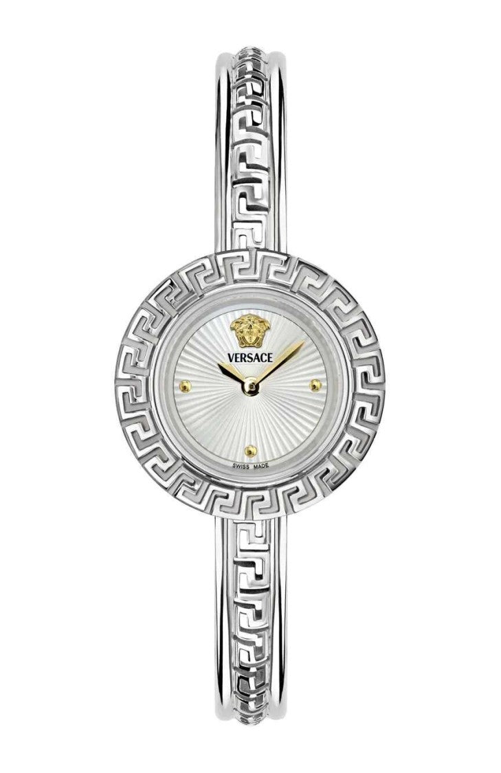 Versace Silver Iconic La Greca Stainless Steel Wristwatch