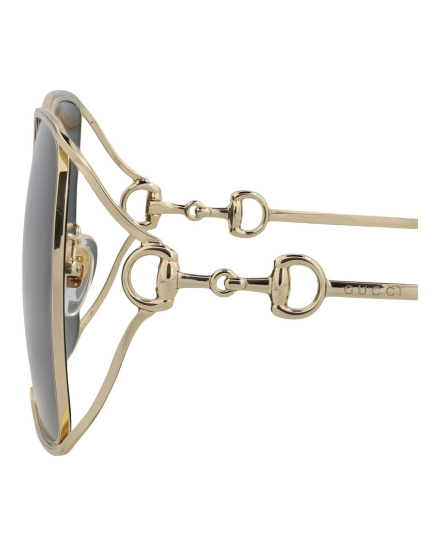 Gucci Square-Frame Metal Sunglasses