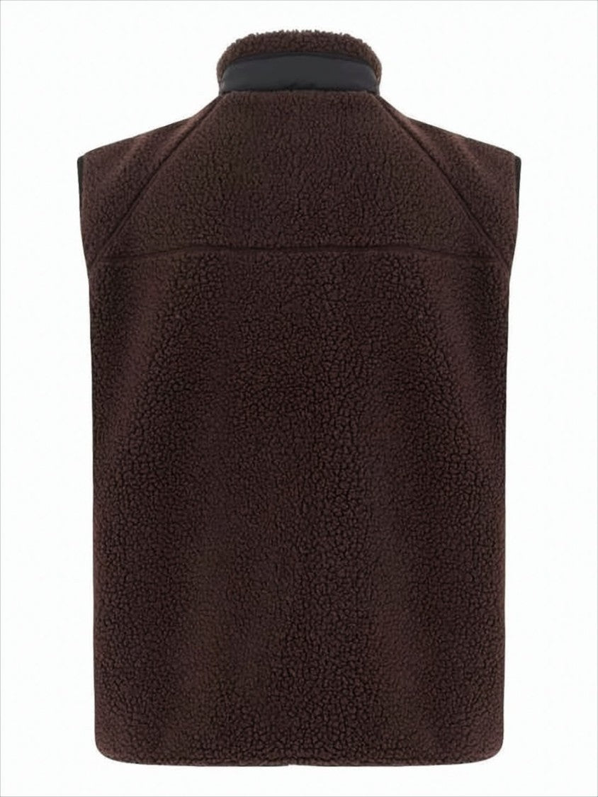 Carhartt Wip Textured Fleece Vest With Plush High Collar