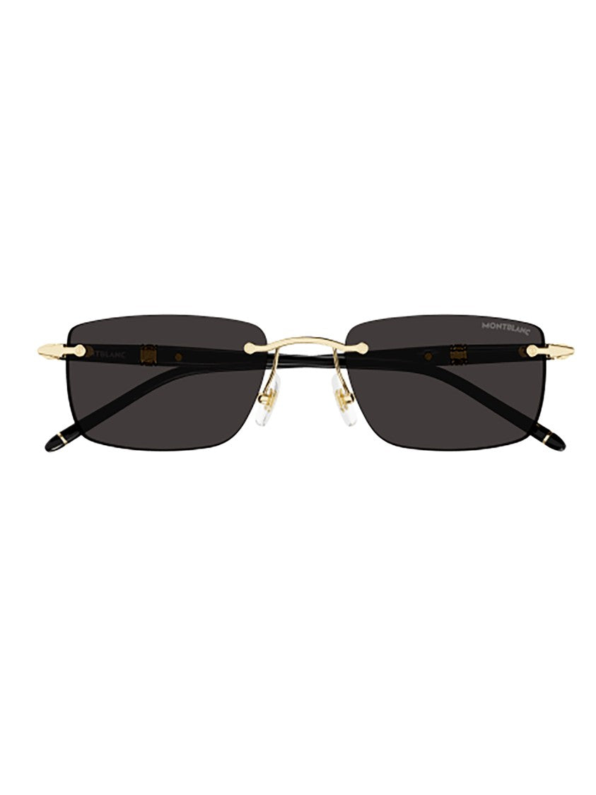 Montblanc Mb0344s Sunglasses With Black Frame And Gold Accents
