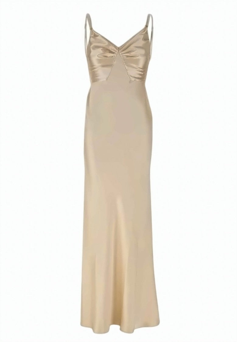 Elisabetta Franchi Red Carpet Satin Double Straps Dress