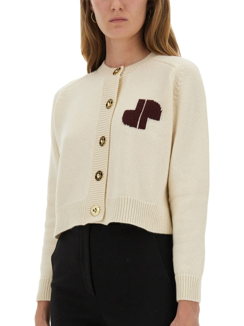Patou Cropped Cardigan With Logo