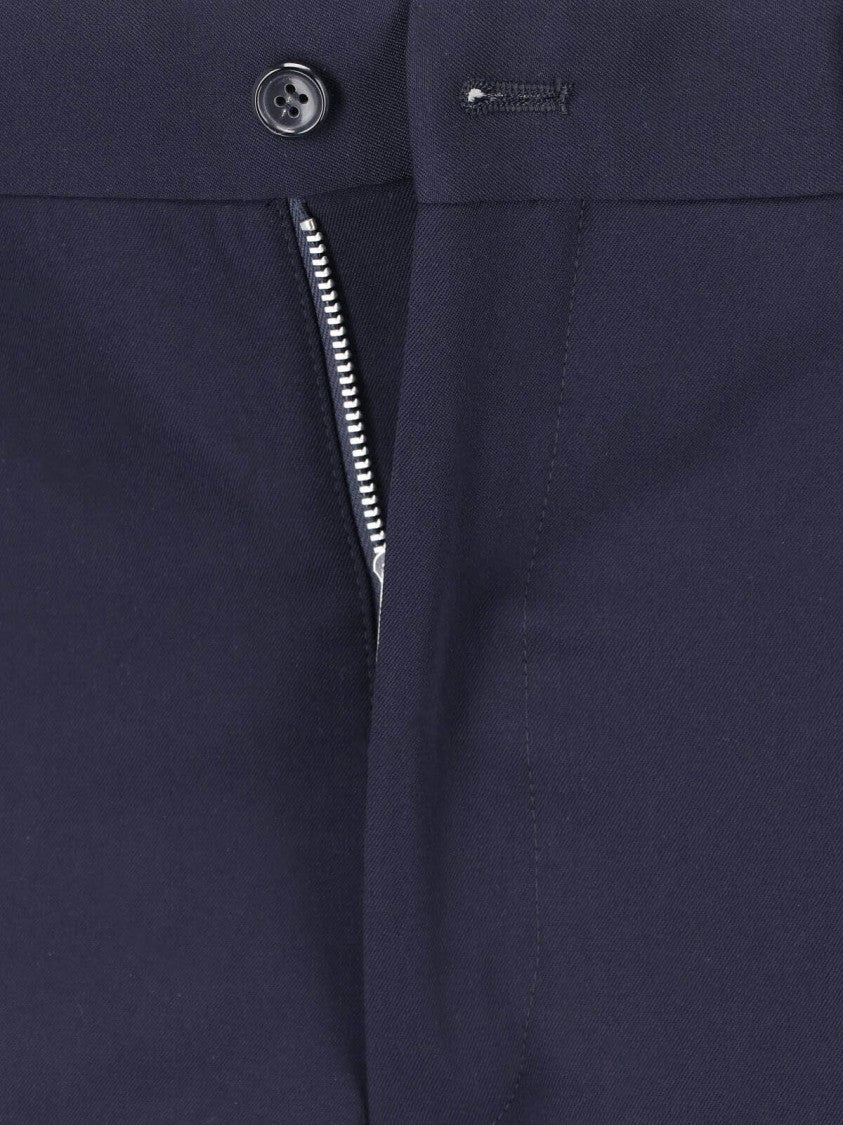 Comme Des Garçons Blue Tailored Straight-Leg Wool Trousers