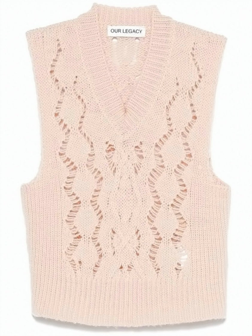 Our Legacy Openwork Knitted Vest With Cropped Fit
