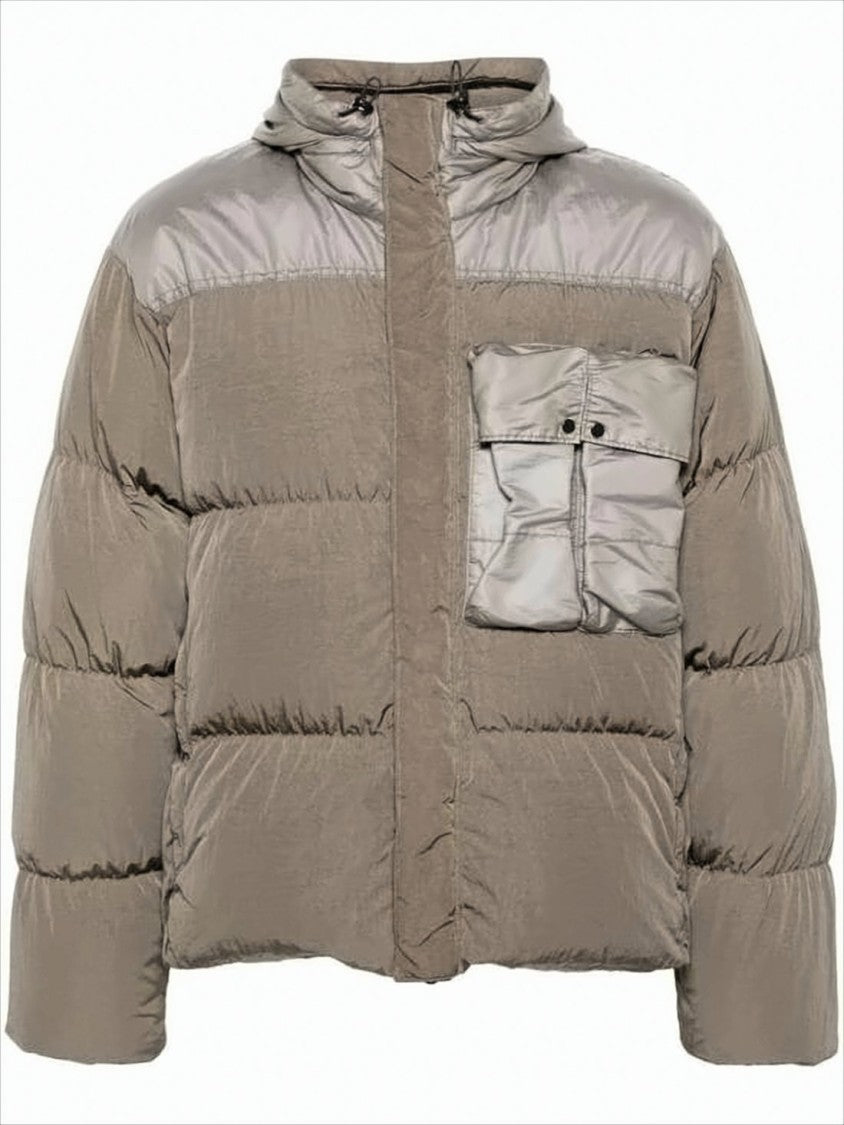 C.P. Company Boxy Cropped Padded Jacket With Horizontal Quilting