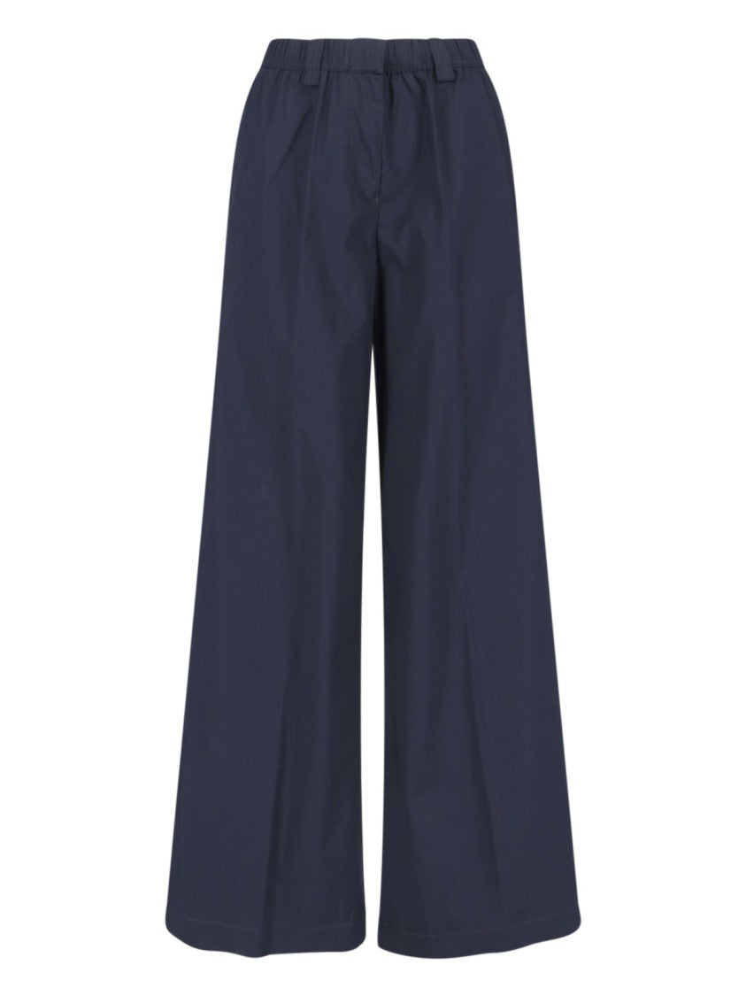 Aspesi Wide Cotton Blend Trousers – Blue