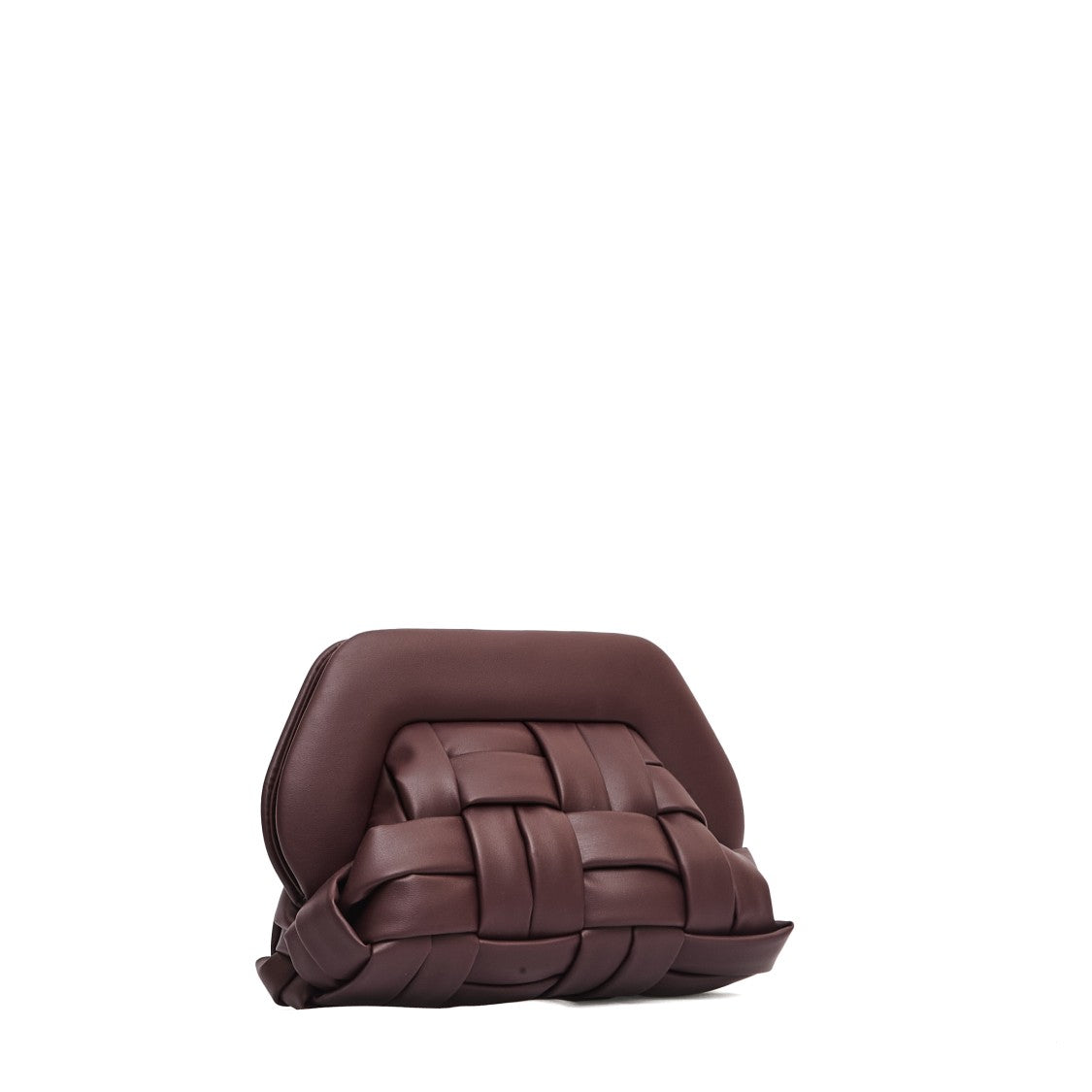 Themoirè Clutch Vegan Leather Intreccio Bordeaux
