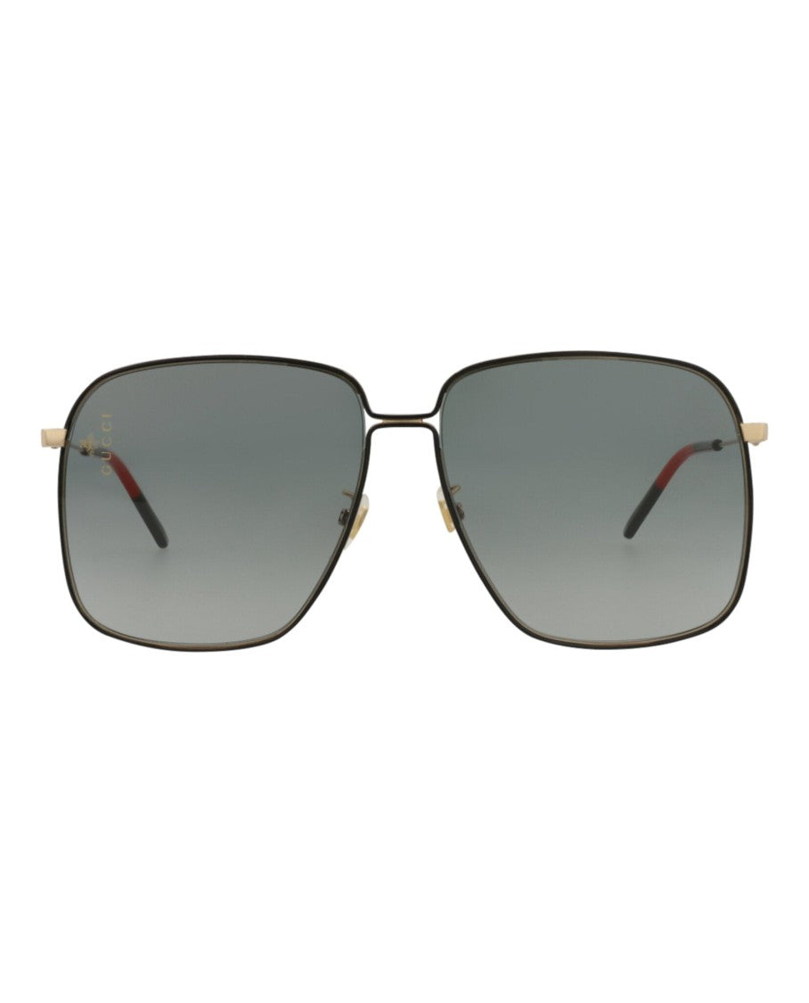 Gucci Square-Frame Metal Sunglasses