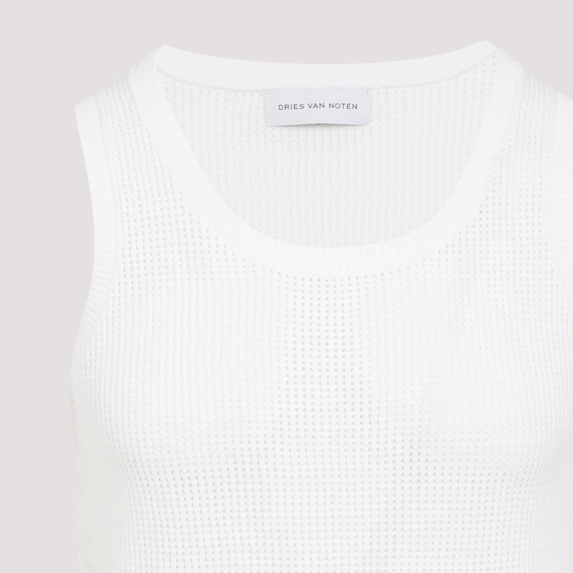 Dries Van Noten Sleeveless Textured Top With Clean Silhouette
