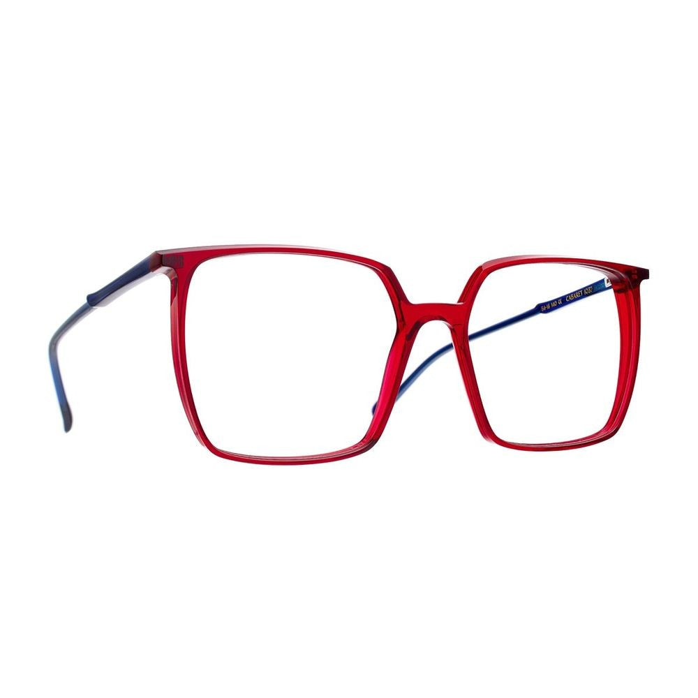 Blush Caroline Abram Cabaret Transparent Red Acetate Square Eyeglasses