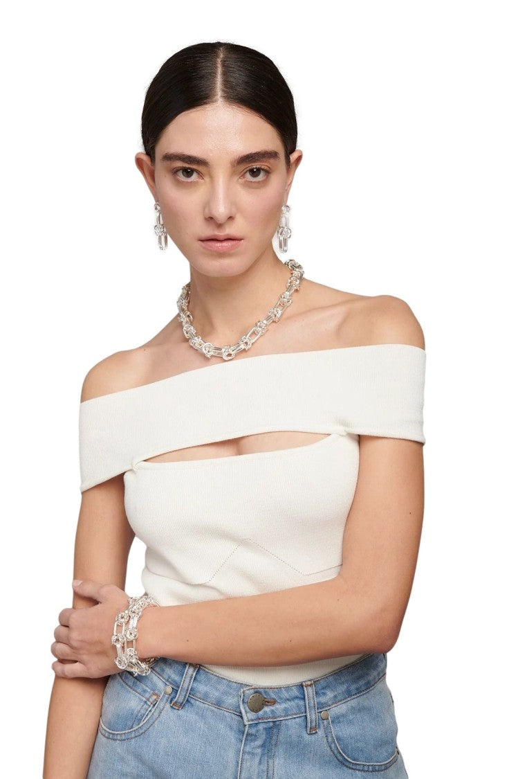 Federica Tosi Cecile Chain Bracelet With Interwoven Design And Polished Finish