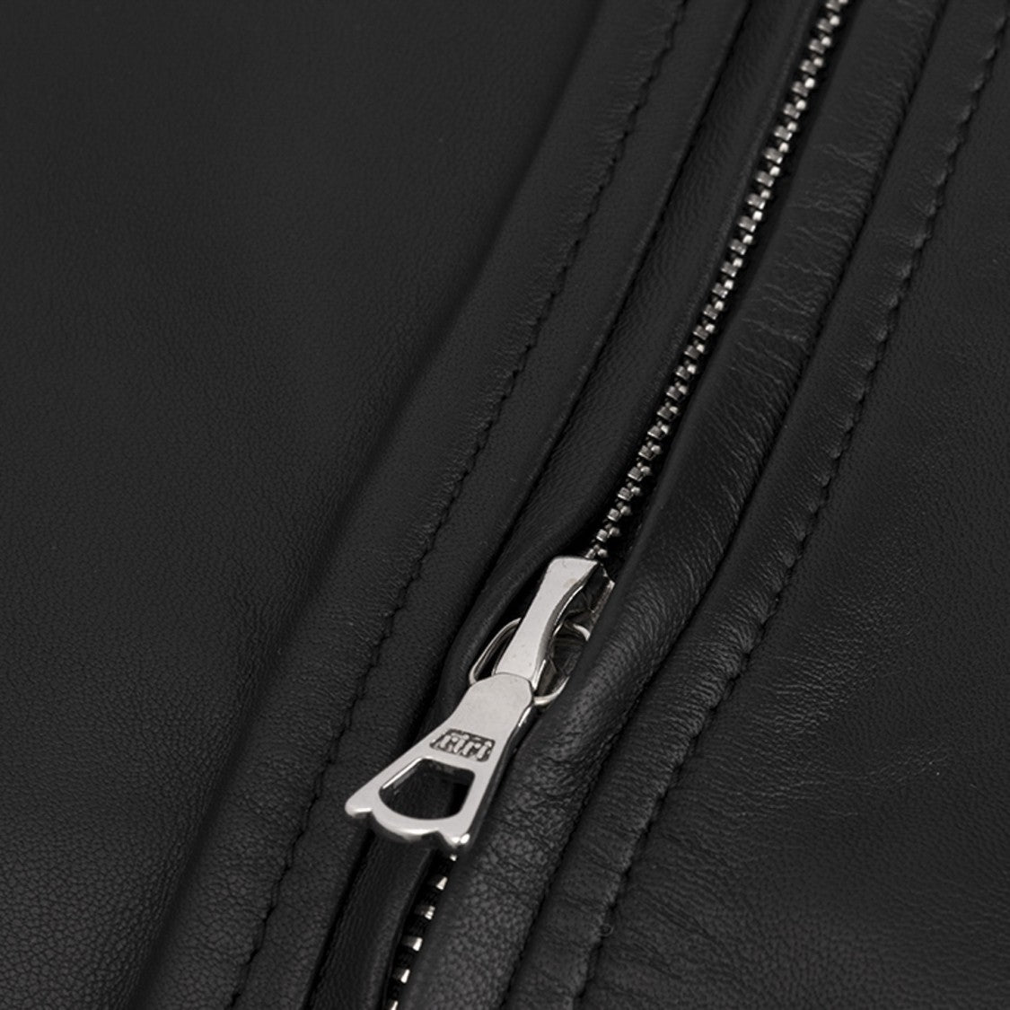 Officine Generale Boxy Black Leather Bomber Jacket