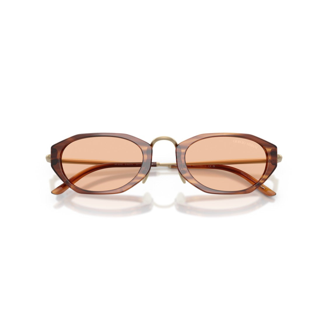 Giorgio Armani 0Ar8242 Angular Geometric Sunglasses With Translucent Brown Frame