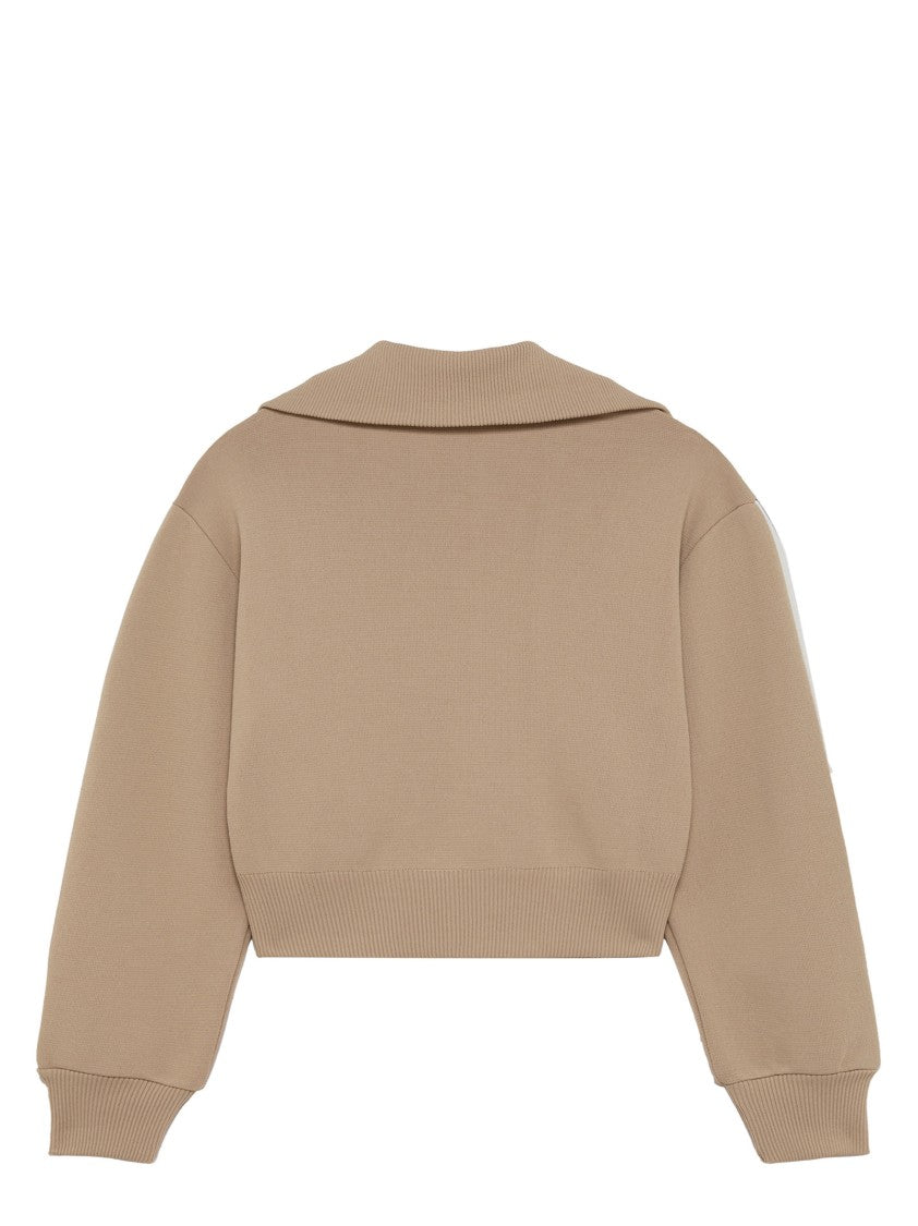 Autry Beige Cropped Knit Jacket