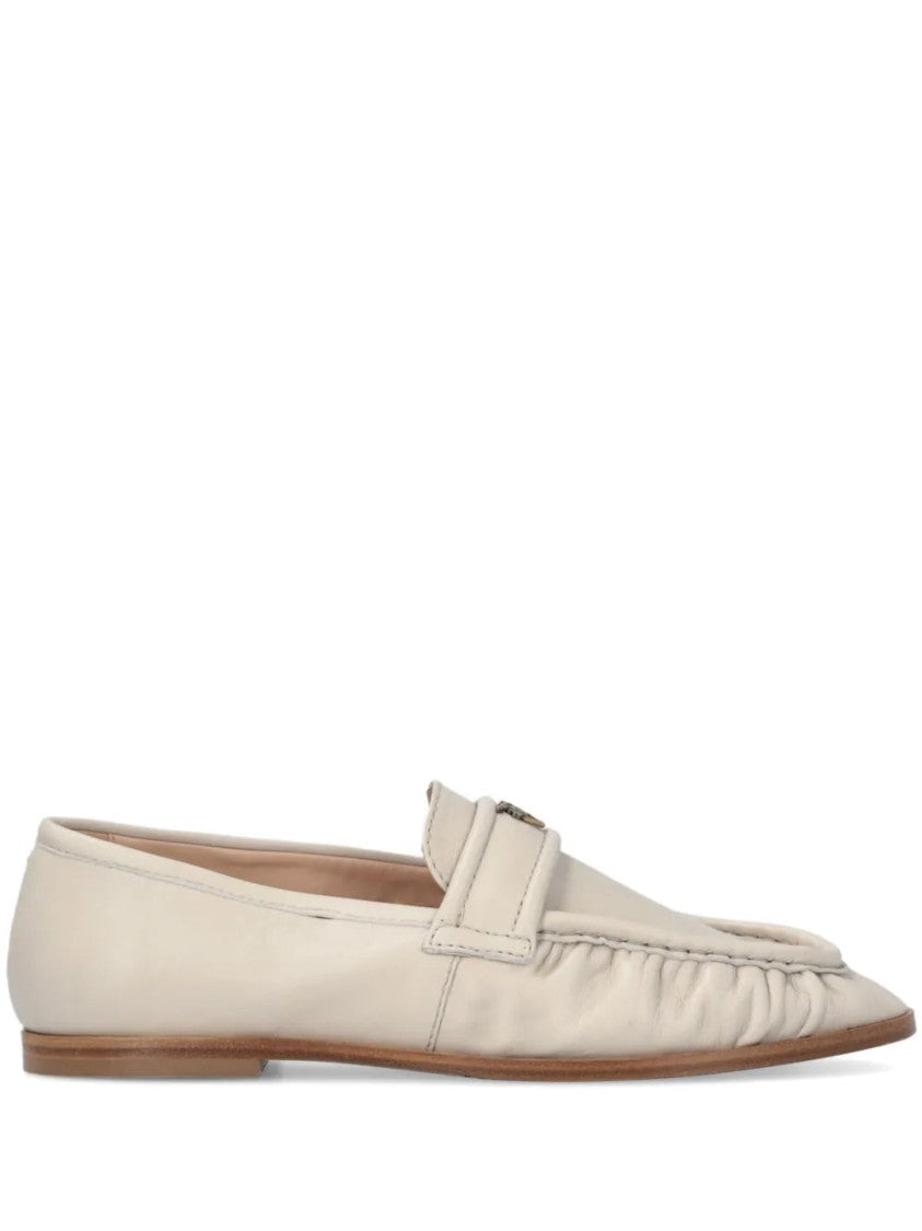 Pinko Beige Leather Loafers