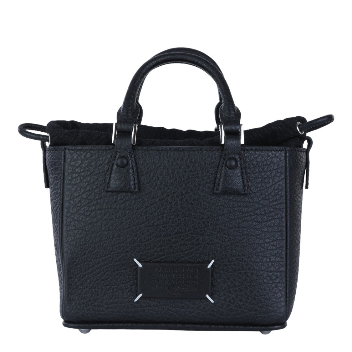 Maison Margiela Structured Handbag In Textured Black Leather