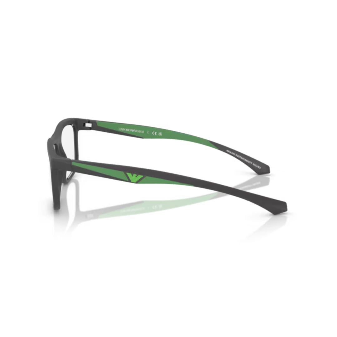 Emporio Armani 0Ea3246 Rectangular Eyeglass Frames With Matte Black Finish
