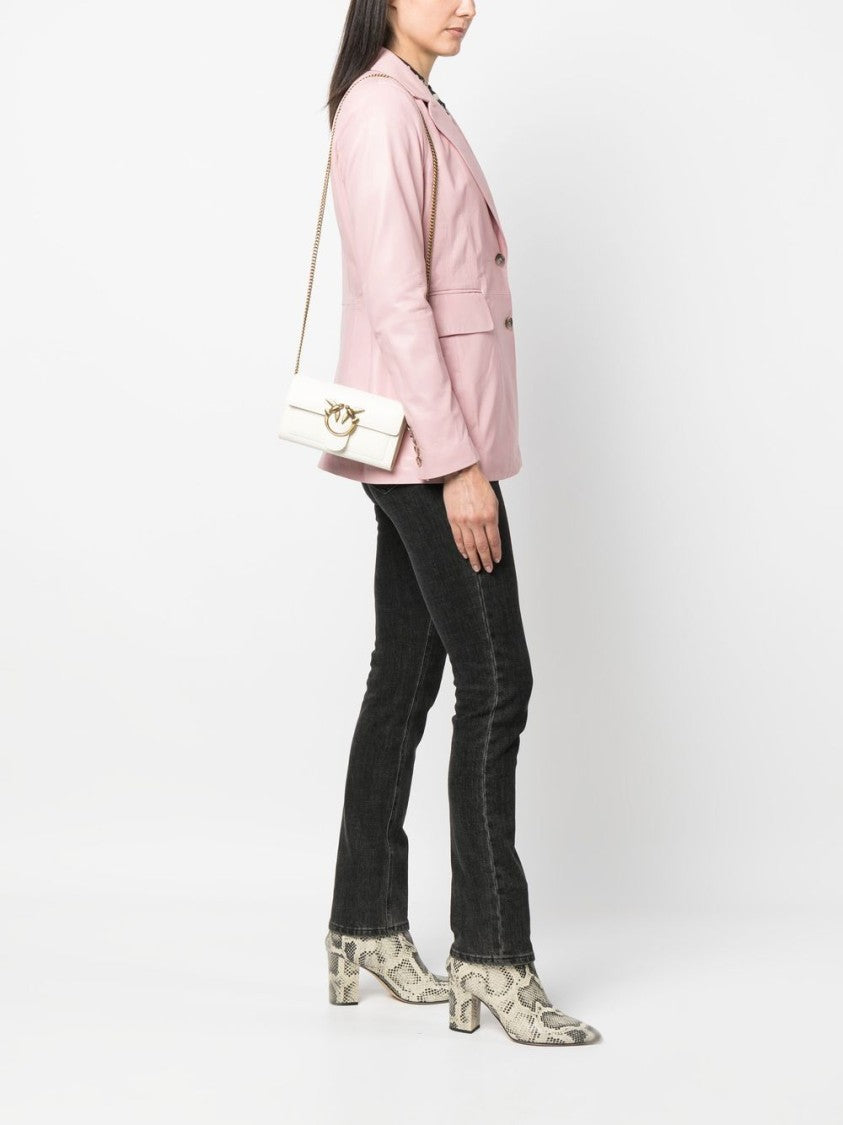 Pinko Rectangular White Bag With Flap Closure