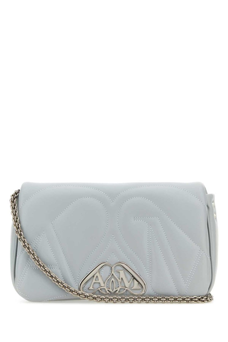 Alexander Mcqueen Powder Blue Leather Small Seal Shoulder Bag