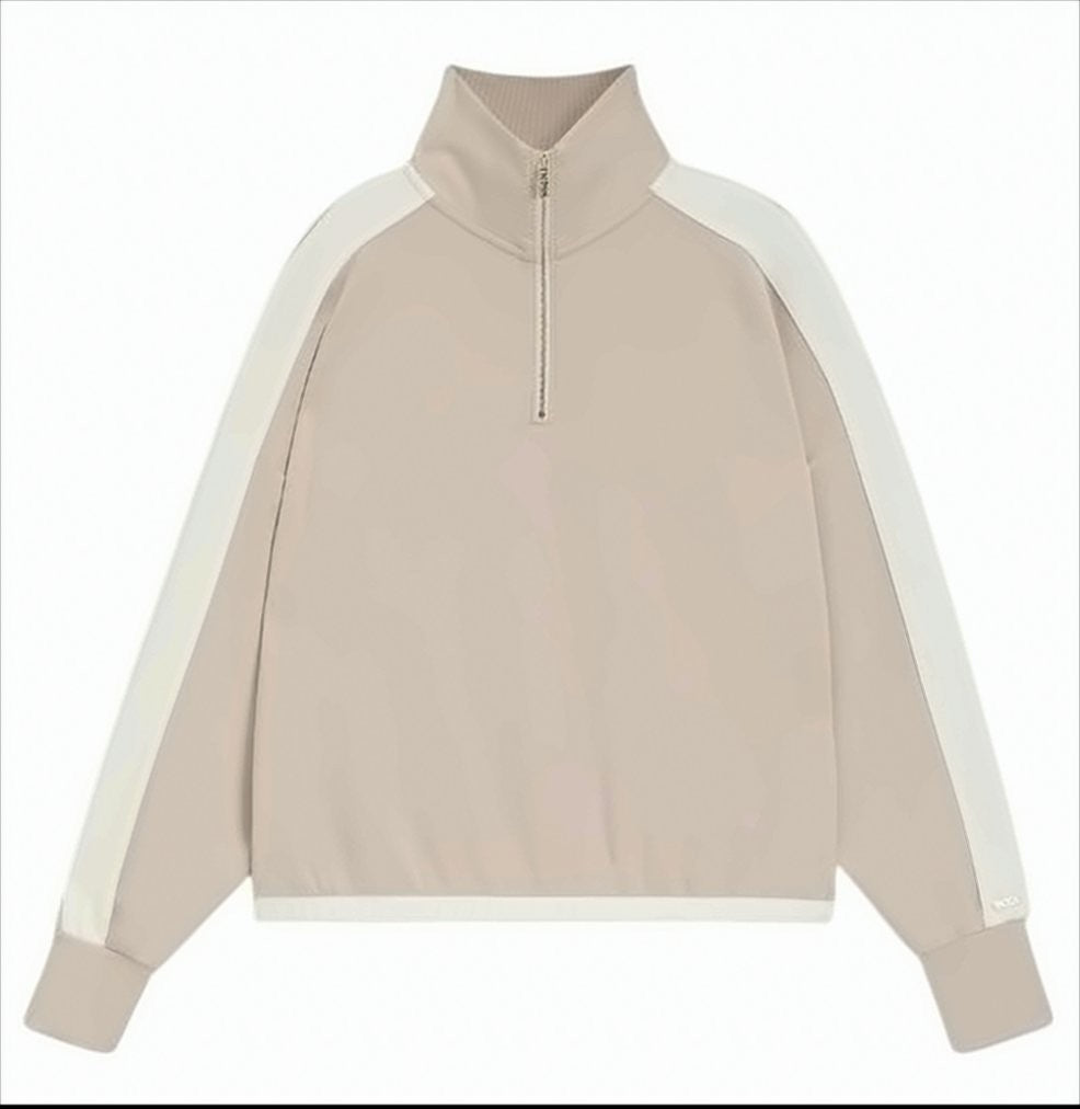 Boss Beige Sweatshirt With Zip Collar