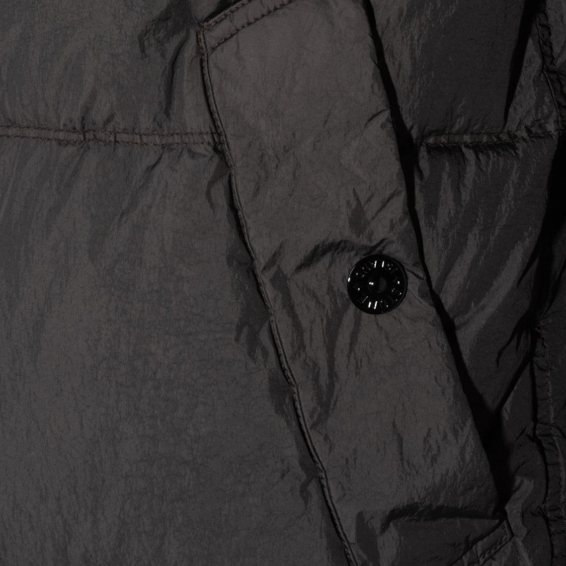 Stone Island Quilted Black Padded Coat With Hood