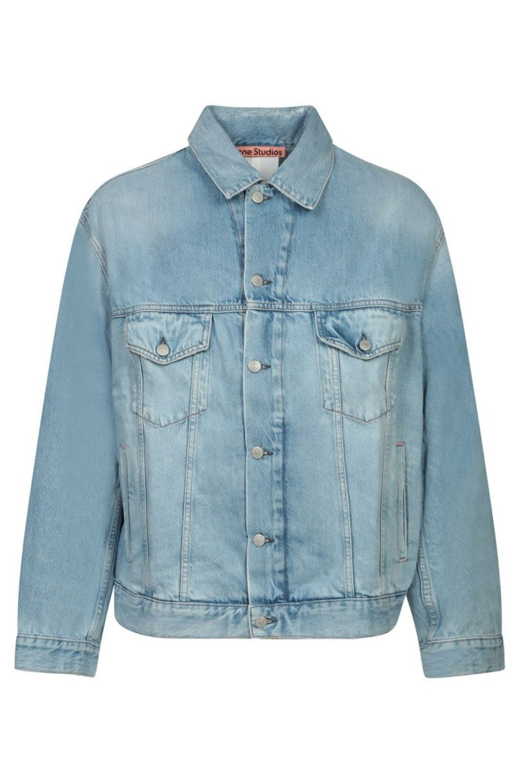 Acne Studios Light Wash Denim Jacket With Button-Up Front