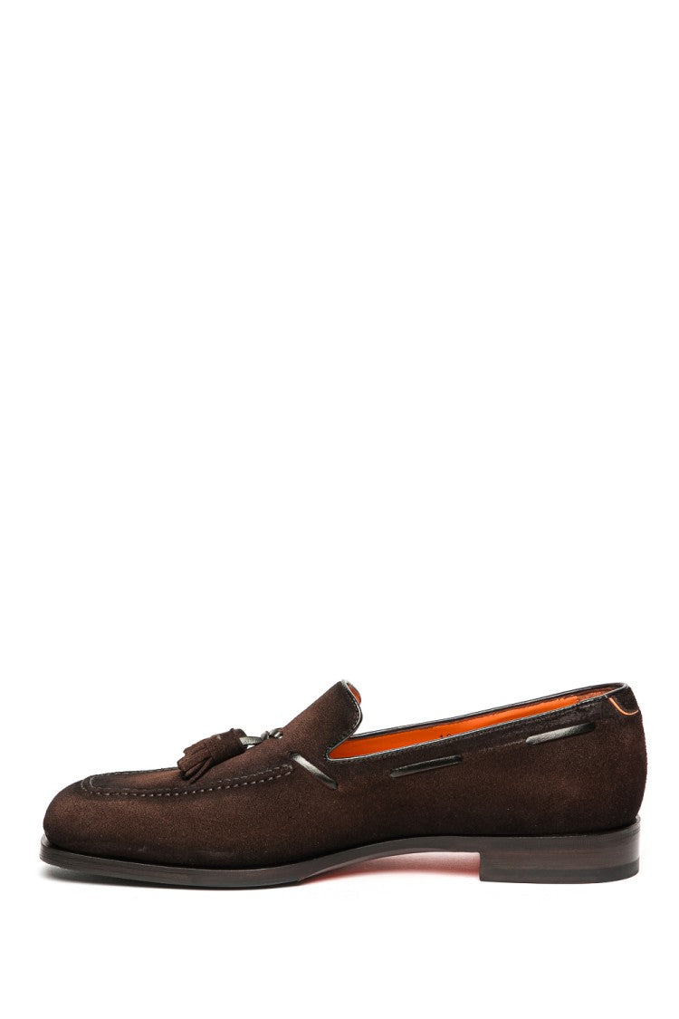 Santoni Suede Moccasins With Tassels