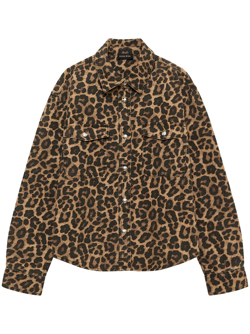 Anine Bing Leopard Print Shirt With Classic Collar