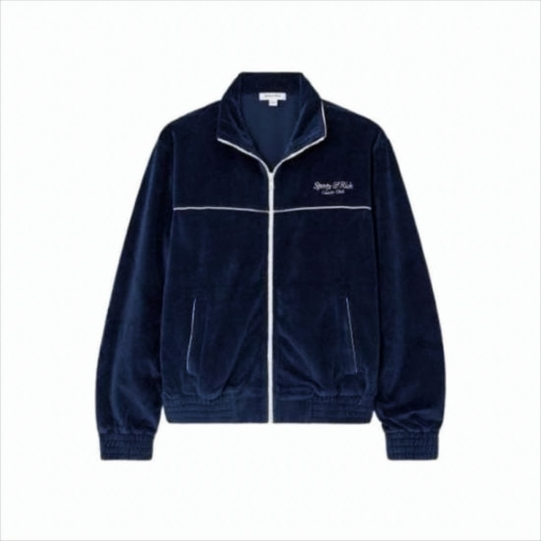 Sporty And Rich Classic Denim Jacket With Structured Silhouette