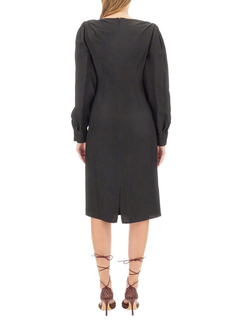 Bottega Veneta Viscose Midi Dress With Flowing Silhouette