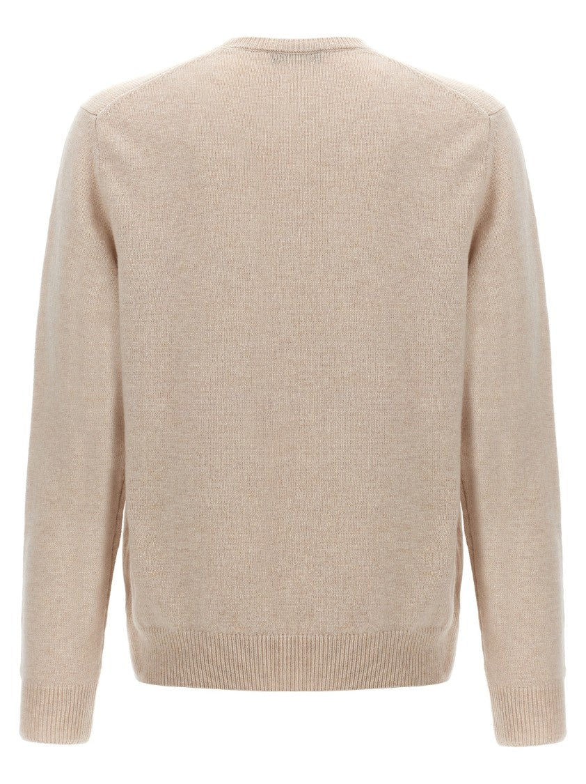 Zanone Ribbed Wool Crewneck Sweater With Cuffed Sleeves