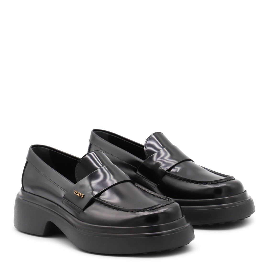 Tod's Black Leather Loafers