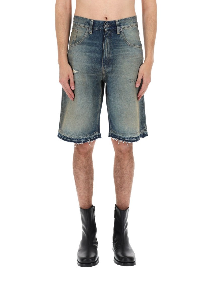 Sunflower Neutrals Wide Fit Faded Denim Shorts